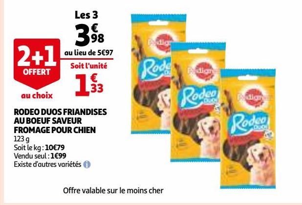 RODEO DUOS FRIANDISES AU BOEUF SAVEUR FROMAGE POUR CHIEN