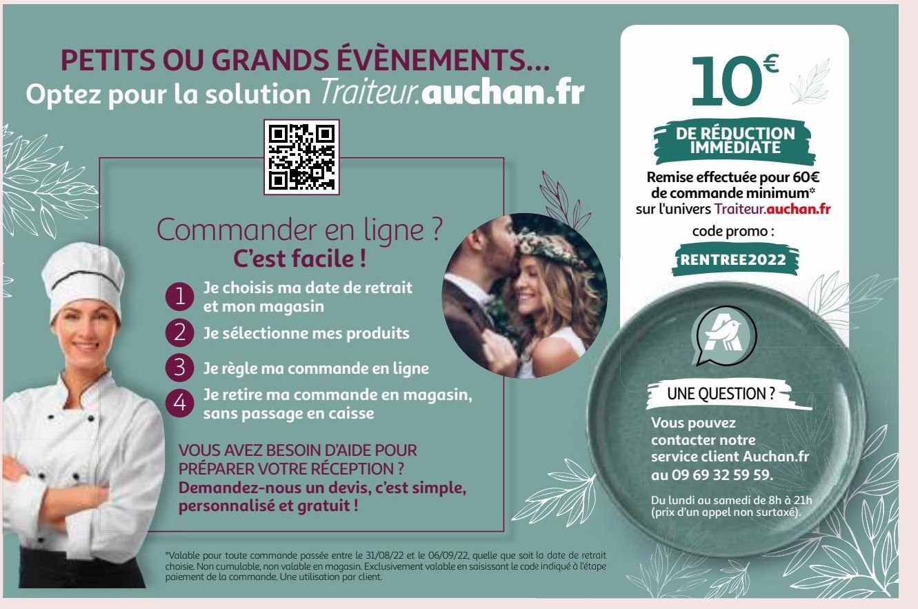 PETITS OU GRANDS ÉVÈNEMENTS... Optez pour la solutionTraiteur.auchan.fr