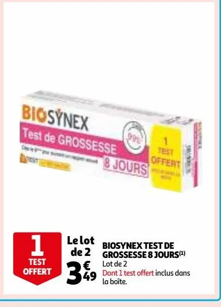 biosynex test de grossesse 8 jours
