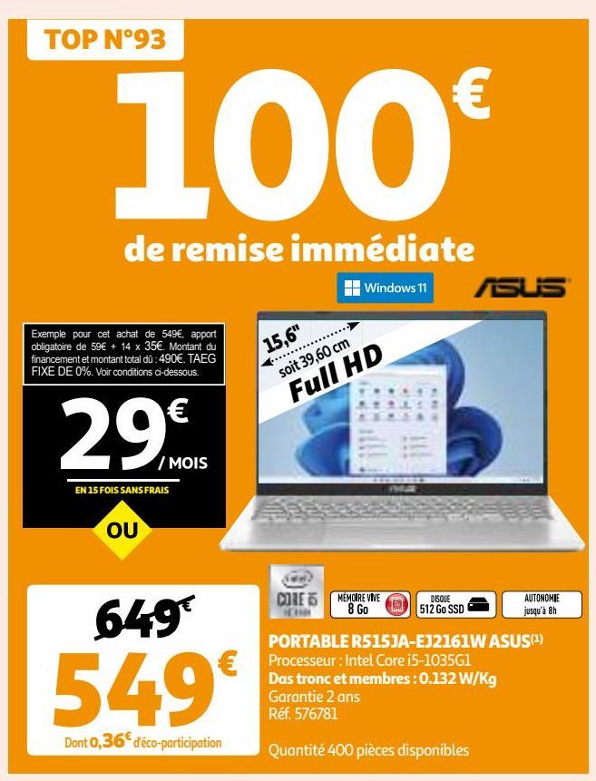 PORTABLE R515JA-EJ2161W ASUS