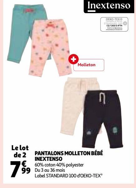 PANTALONS MOLLETON BÉBÉ INEXTENSO