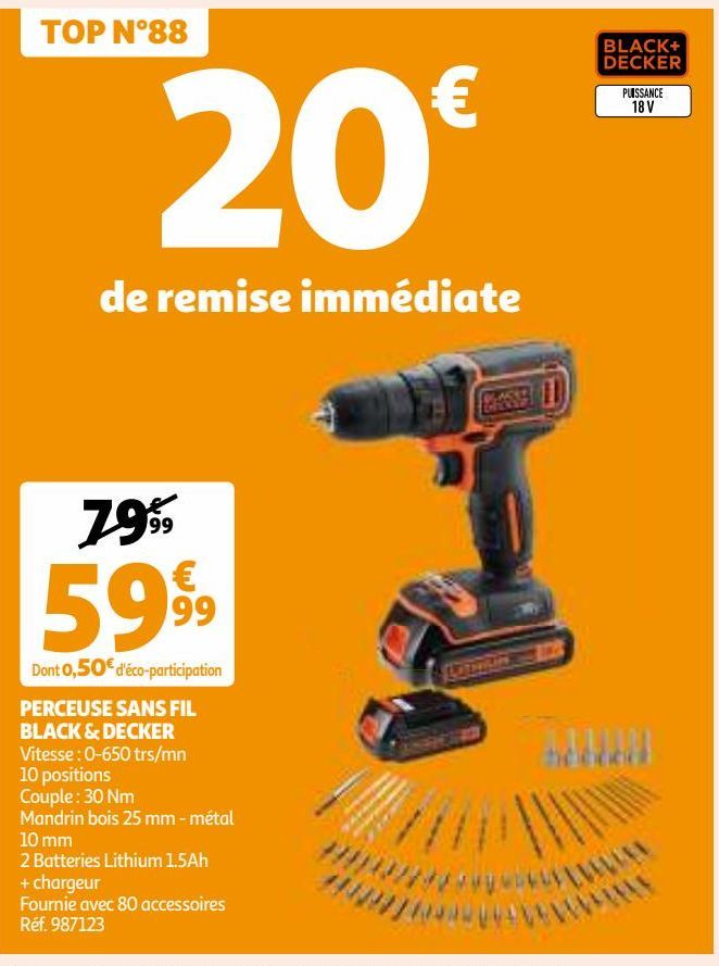 PERCEUSE SANS FIL BLACK & DECKER