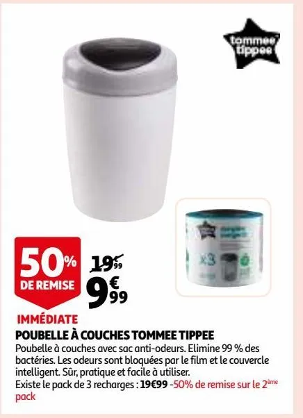 poubelle à couches tommee tippee