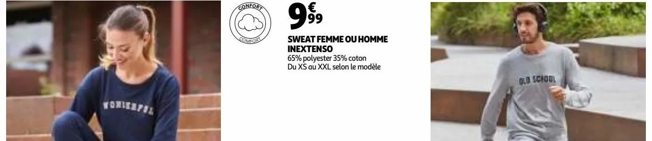 sweat femme ou homme inextenso