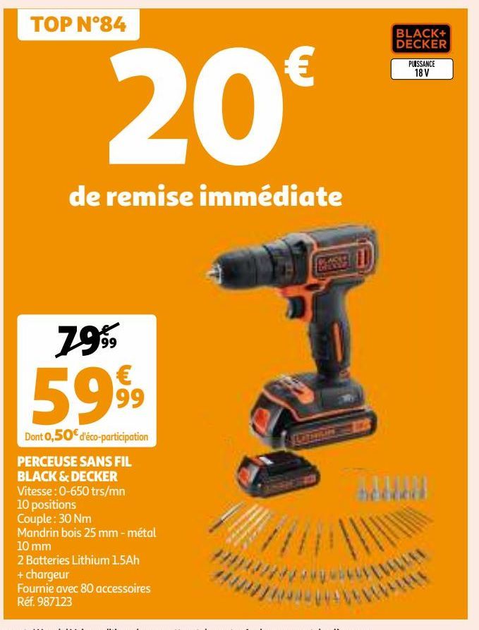 PERCEUSE SANS FIL BLACK & DECKER 