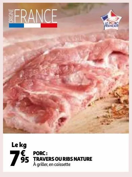 porc : travers ou ribs nature