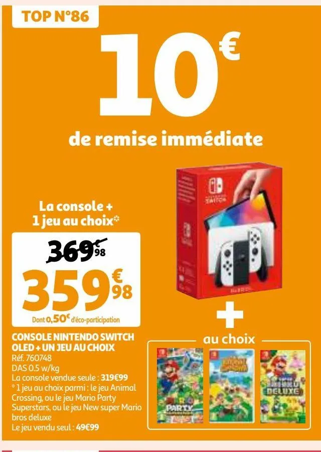 console nintendo switch oled + un jeu au choix 