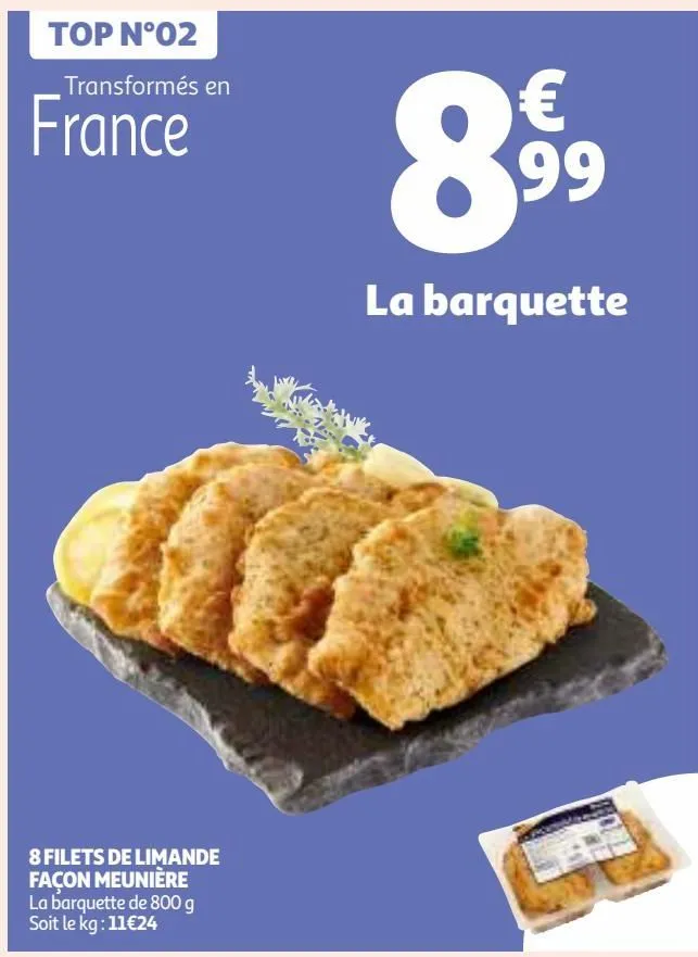 8 filets de limande façon meunière