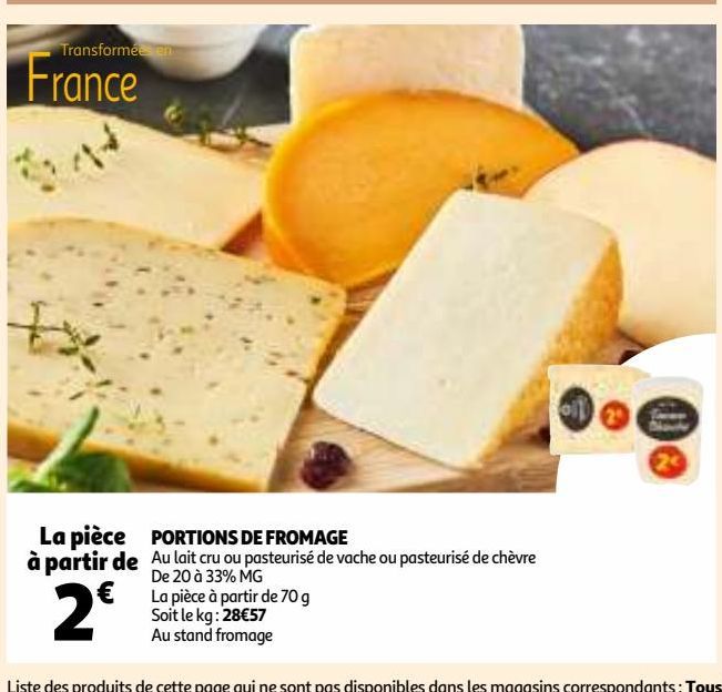 PORTIONS DE FROMAGE 