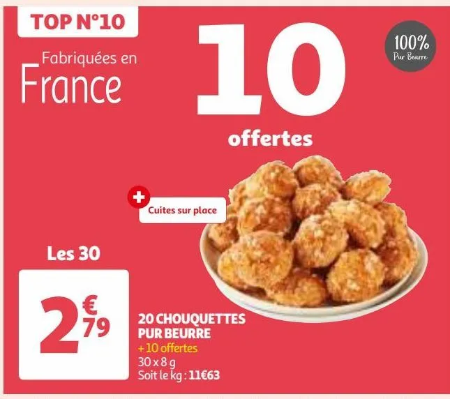 20 chouquettes pur beurre