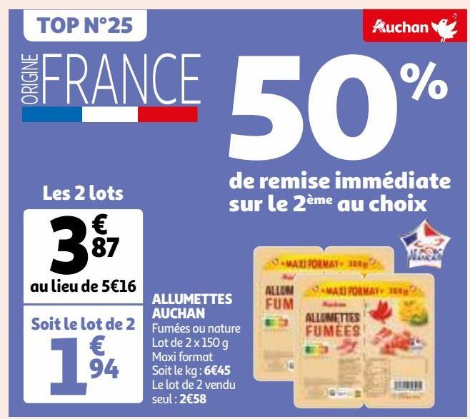  ALLUMETTES AUCHAN 