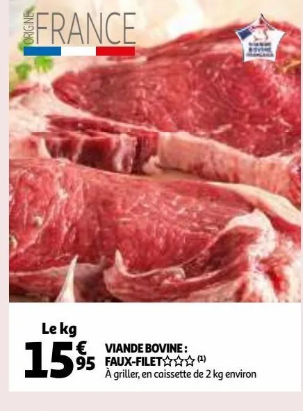 viande bovine : faux-filet §§§ 