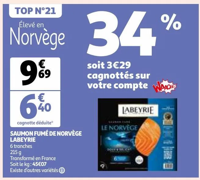 saumon fumé de norvège labeyrie 