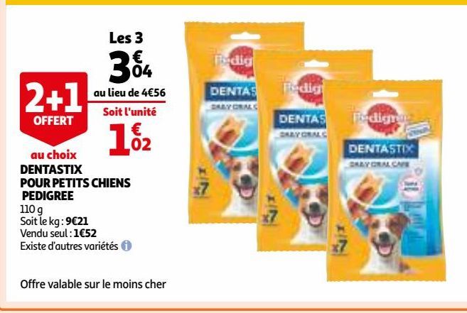 DENTASTIX POUR PETITS CHIENS  PEDIGREE 