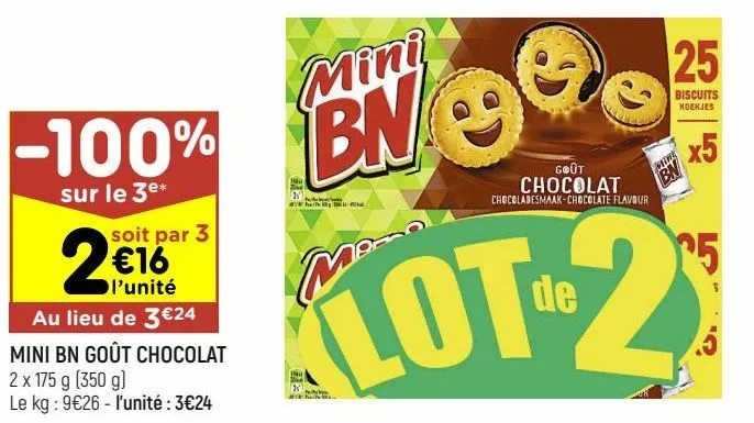 mini bn goût chocolat 