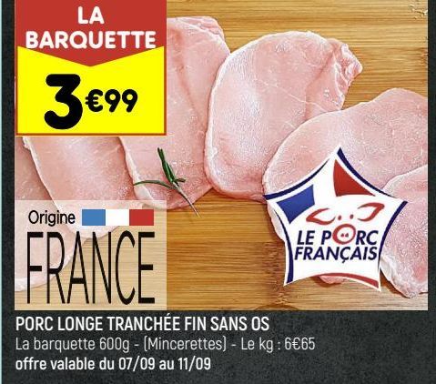 porc longe tranchée fin sans os 