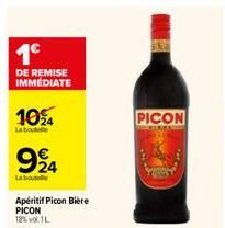 1€  DE REMISE IMMÉDIATE  1024  La boude  994  Labo  Apéritif Picon Bière PICON 18% vol. 1L  PICON 