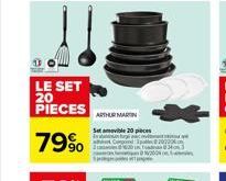 LE SET 20 PIECES  79%  ARTHUR MARTIN  Set amovible 20 pieces 