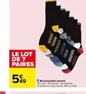 le lot de 7 paires  5%9  monday tuesday wednesday  michae  friday  saturday  code 