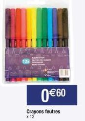BUTTON  0€60  Crayons feutres x 12 