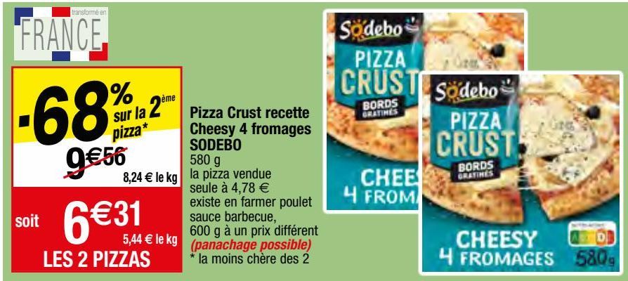 pizza aux quatre fromages Sodebo