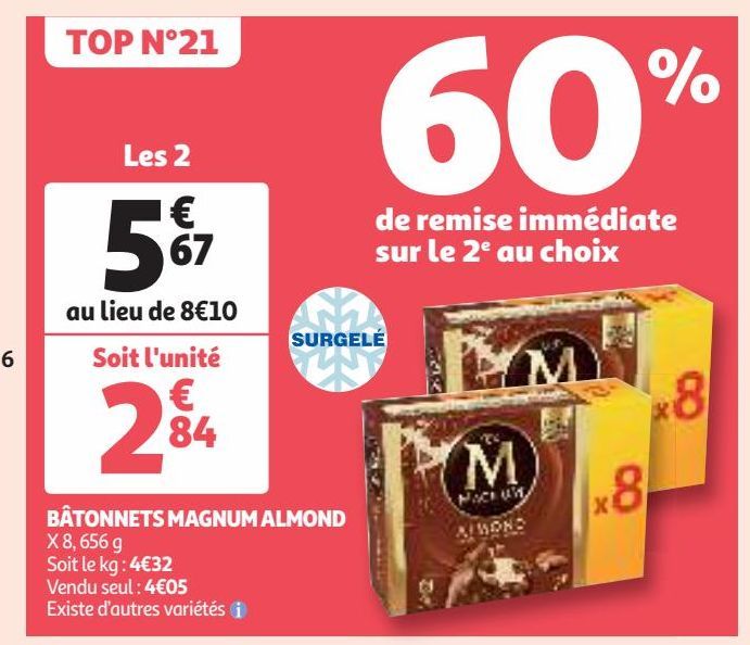 Batonnets magnum almond