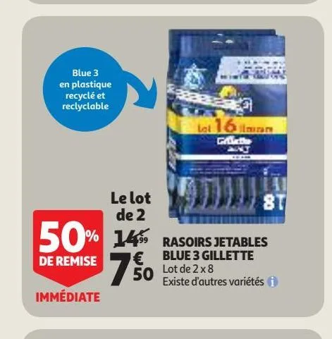 rasoirs jetables blue 3 gillette