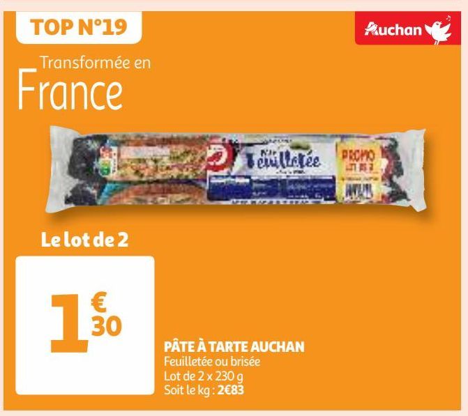 PÂTE À TARTE AUCHAN