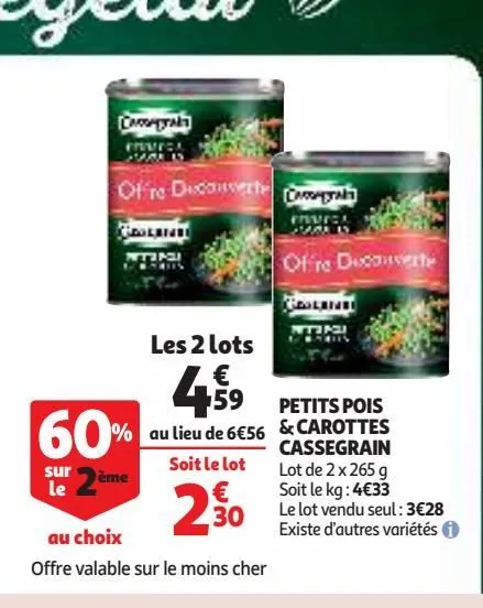 petits pois & carottes cassegrain