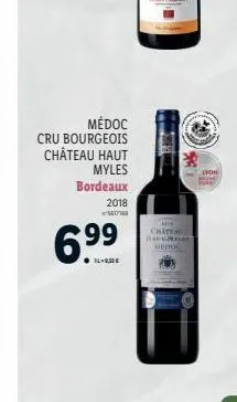 médoc cru bourgeois  château haut  myles  bordeaux  2018  s  chatea baner medoc  lyon 