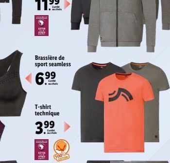 Brassière de sport seamless  3  L  auchols  T-shirt technique  Lunt suchols  Duit  100% COTON 