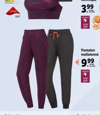 MEDIUMLINE  LYCRA sport  3  H  HT  Duit  Pantalon molletonné  9.⁹⁹ 