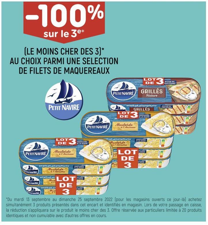 AU CHOIX PARMI UNE SELECTION DE FILETS DE MAQUEREAUX