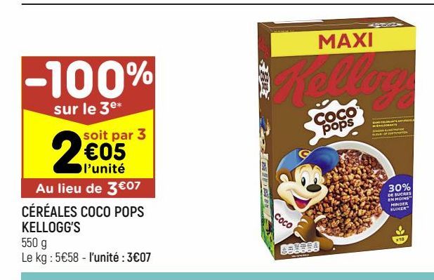 CÉRÉALES COCO POPS KELLOGG’S