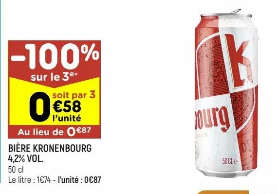 bière kronenbourg 4,2% vol.