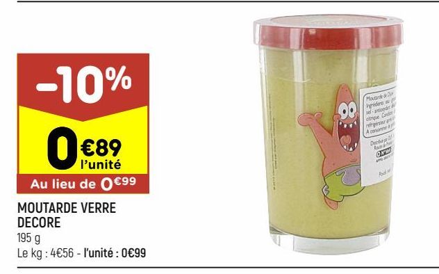 MOUTARDE VERRE DECORE