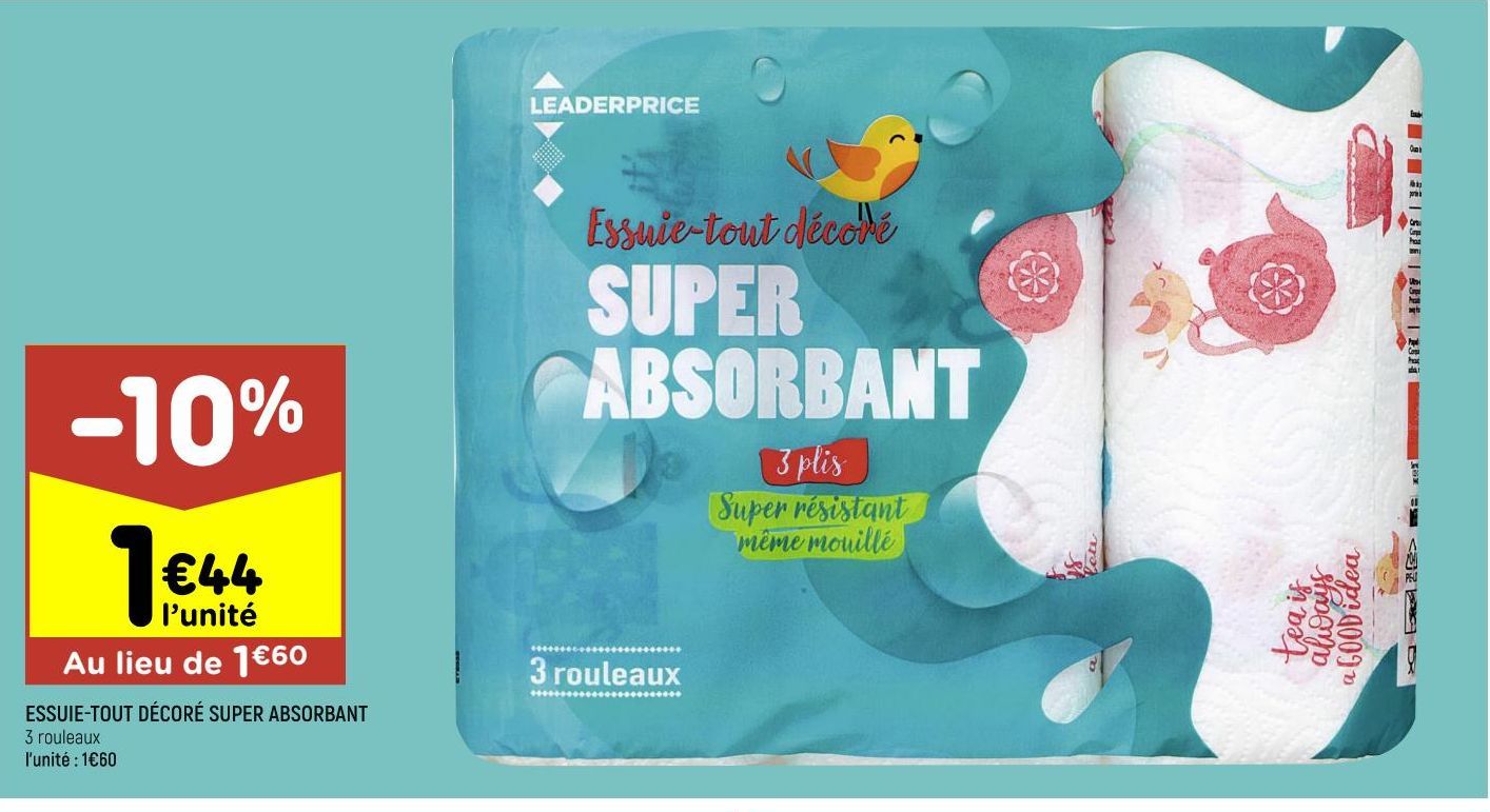 ESSUIE-TOUT DÉCORÉ SUPER ABSORBANT