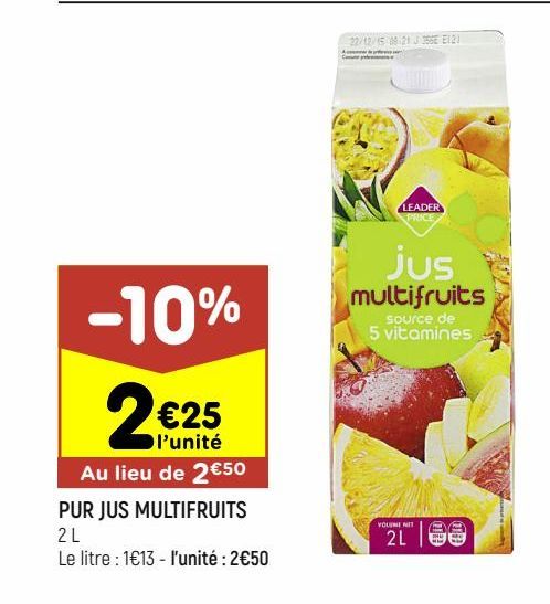 PUR JUS MULTIFRUITS