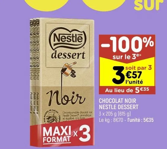 chocolat noir nestle dessert