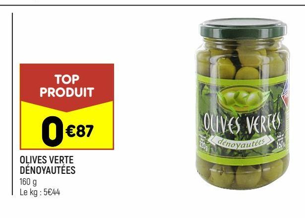 OLIVES VERTE DÉNOYAUTÉES