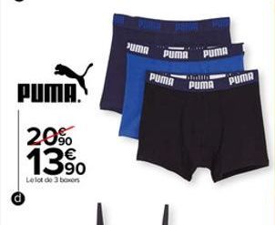 PUMA.  20% 13%  Le lot de 3 boxers  SUMA  PUMA PUMA  PUMA  blalttal  PUMA  PUMA 