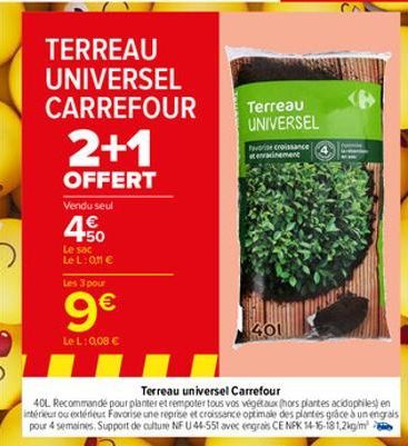 terreau universel Carrefour