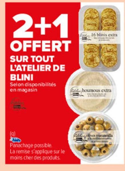 2+1 offert sur tout l´atelier de Blini