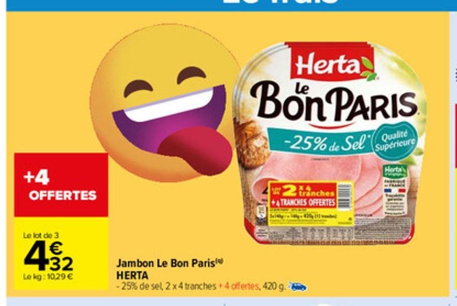 jambon Le Bon Paris Herta