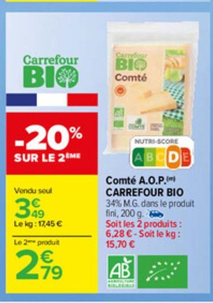 Comté A.O.P. Carrefour Bio