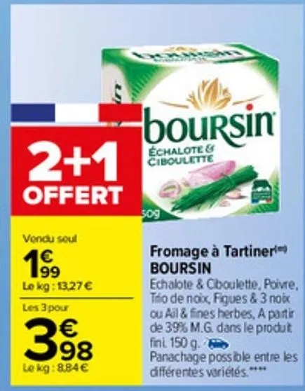fromage a tartiner boursin