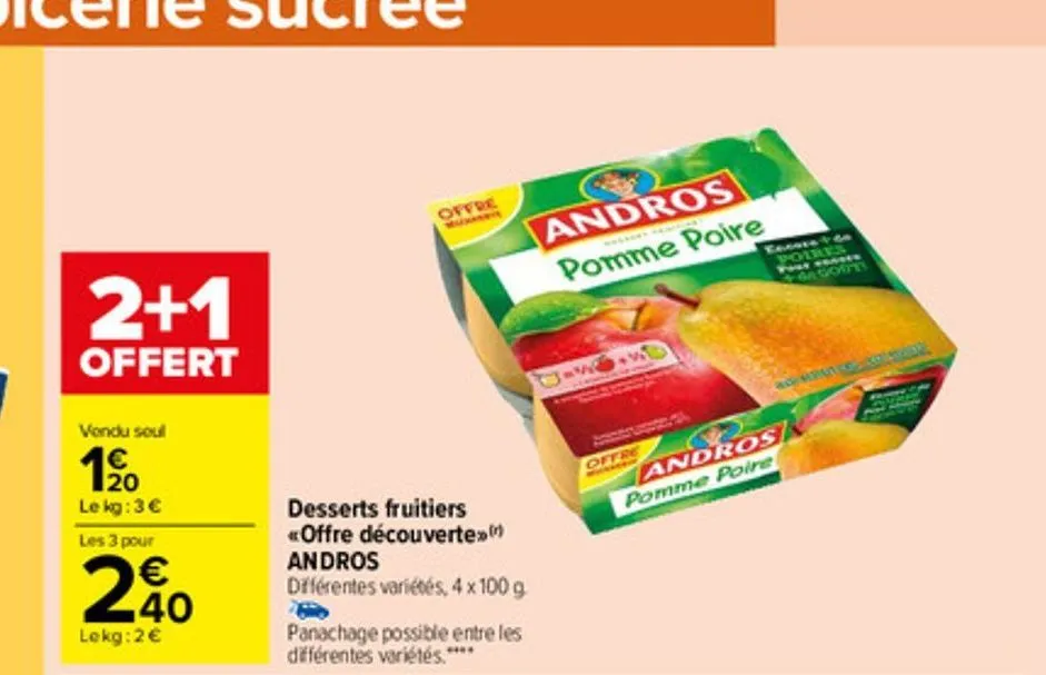 desserts fruitiers offre decouverte andros