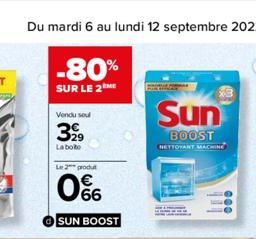 Vendu soul  3999  La boto  Le 2 produ  0%  SUN BOOST  Sun  BOOST  NETTOYANT MAC 