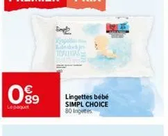 099  le paquet  simp viagemas  toallitas  lingettes bébé simpl choice 80 ingettes 