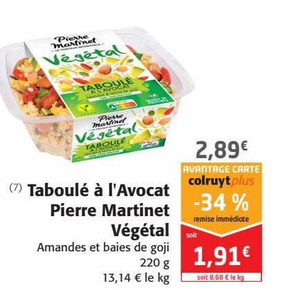 Taboulé à l'Avocat Pierre Martinet végétal